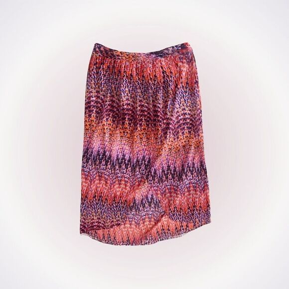 Laundry pink and wrap and blue wrap front midi skirtSz8